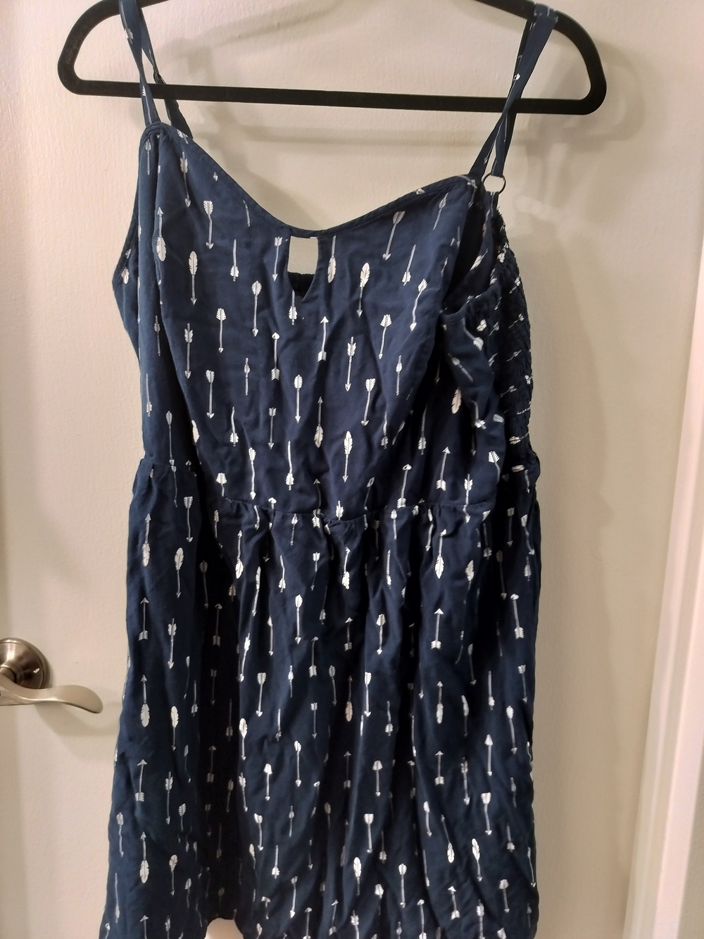 AUW Navy Blue Arrow-Print Mini Dress